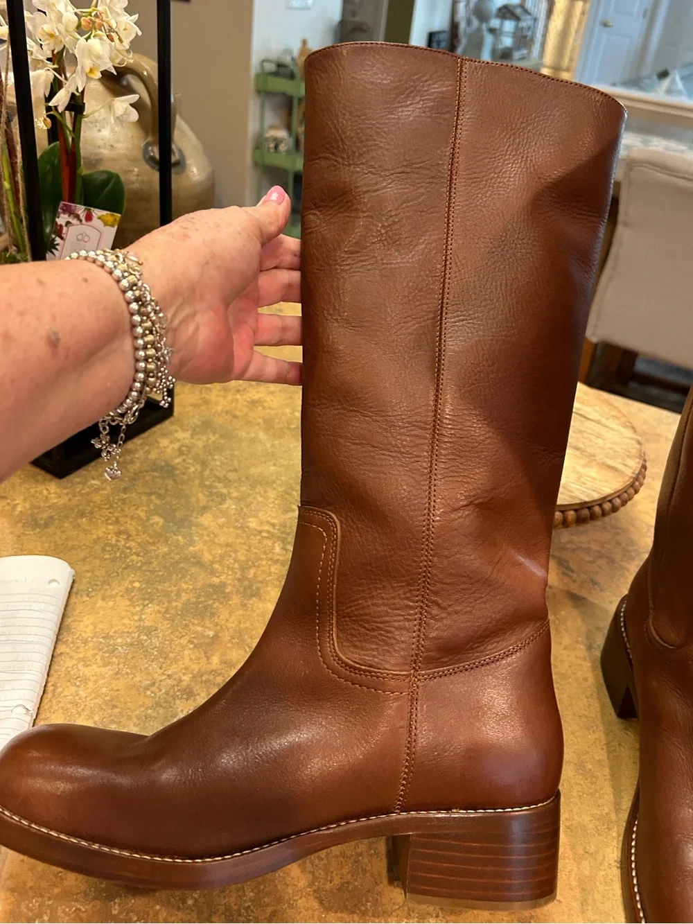 Steve Madden Riggs Rust Brown Tall Leather Boots